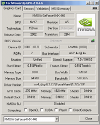 Leadtek A170 DDR GPUZ